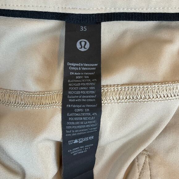 Lululemon Men's Flat-Front Slacks, Khaki - Size 35 x 29 inseam - Picture 8 of 9